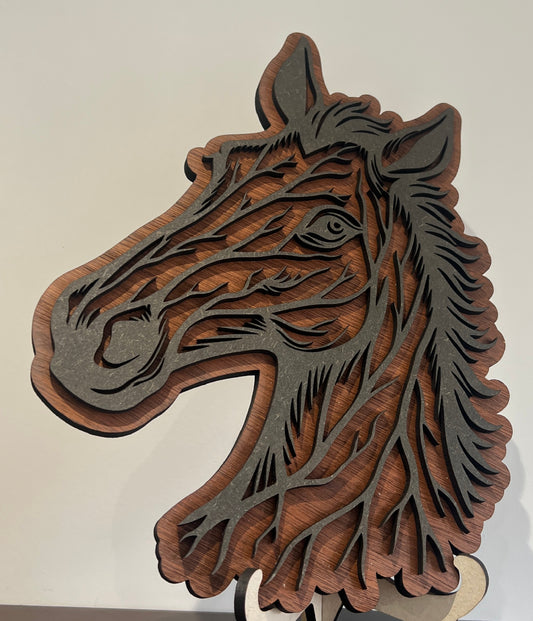 Horse Head Layered Wall Plaque