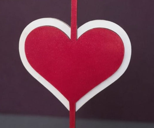 Personalised White & Red Rose on a Black & Red Stand