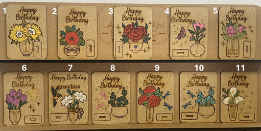 Hand Crafted Happy Birthday Wooden Card