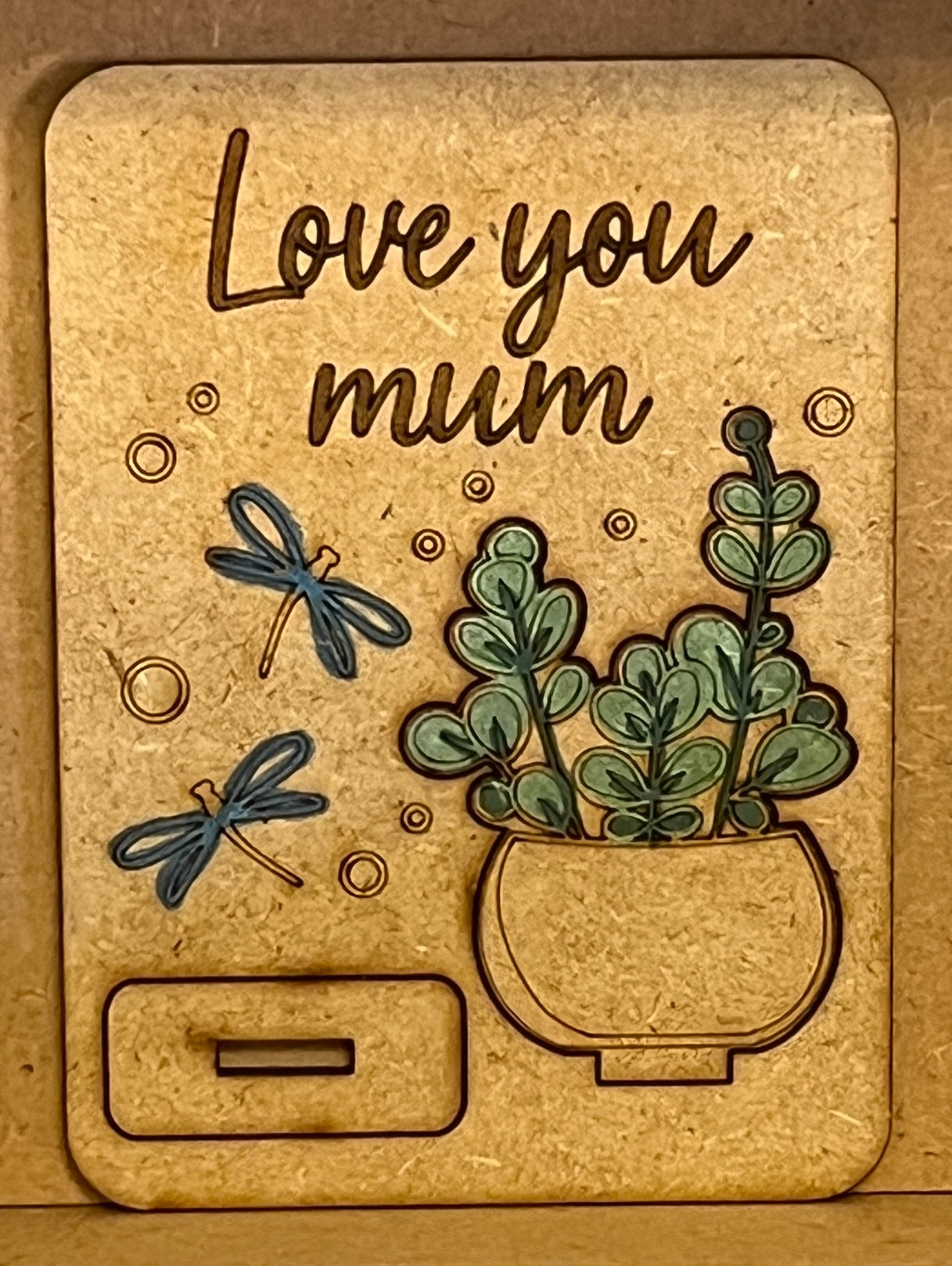 Hand Crafted Mother's Day Wooden Card