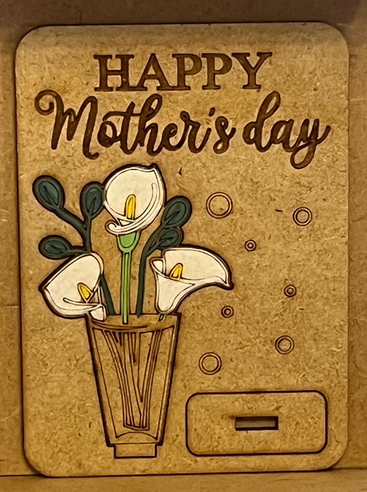 Hand Crafted Mother's Day Wooden Card
