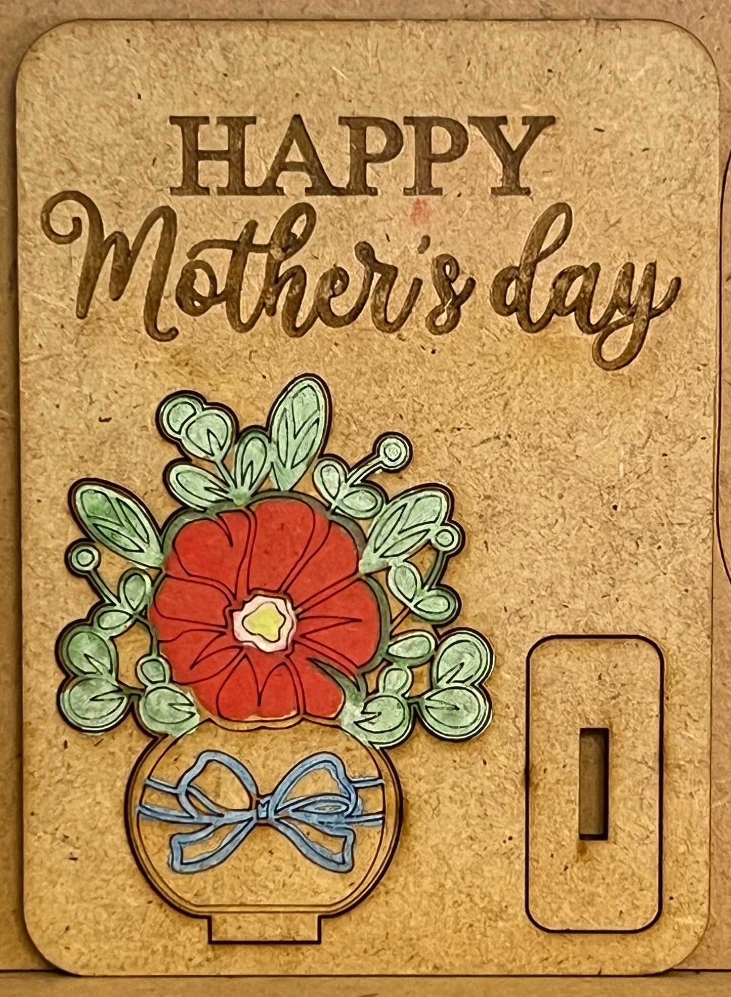 Hand Crafted Mother's Day Wooden Card