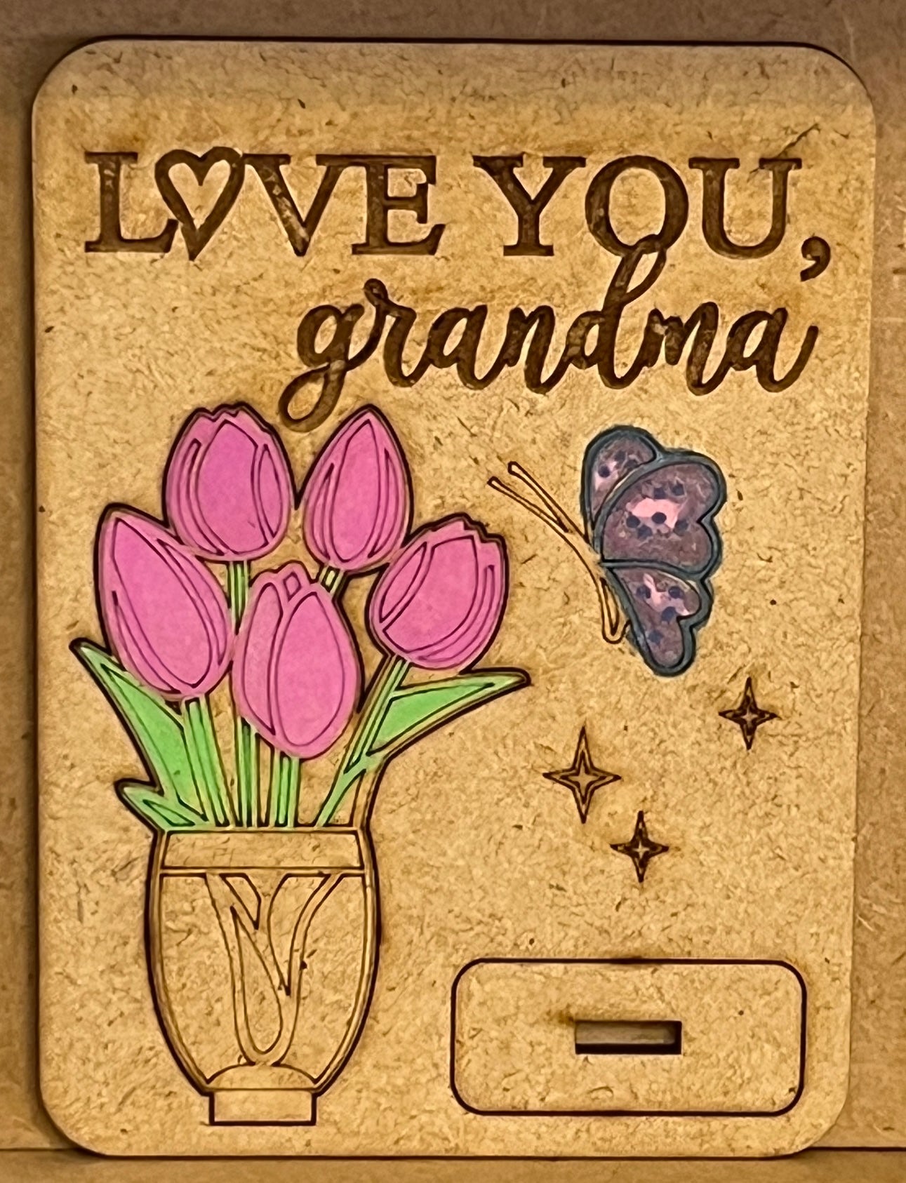 Hand Crafted Mother's Day Wooden Card