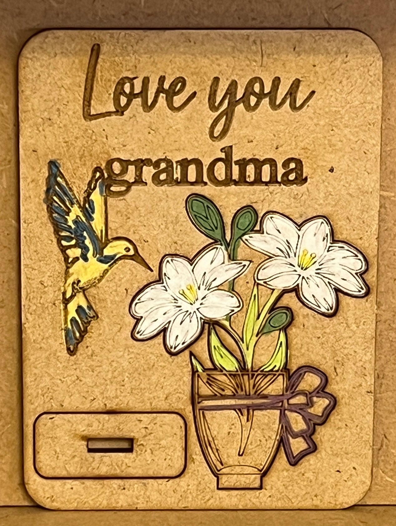 Hand Crafted Mother's Day Wooden Card
