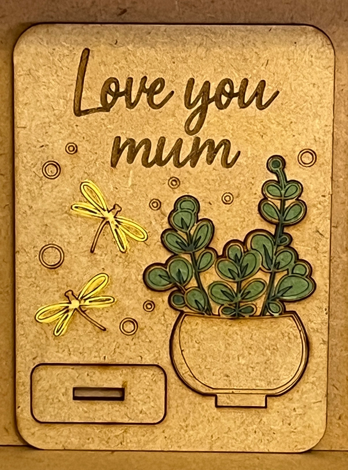 Hand Crafted Mother's Day Wooden Card