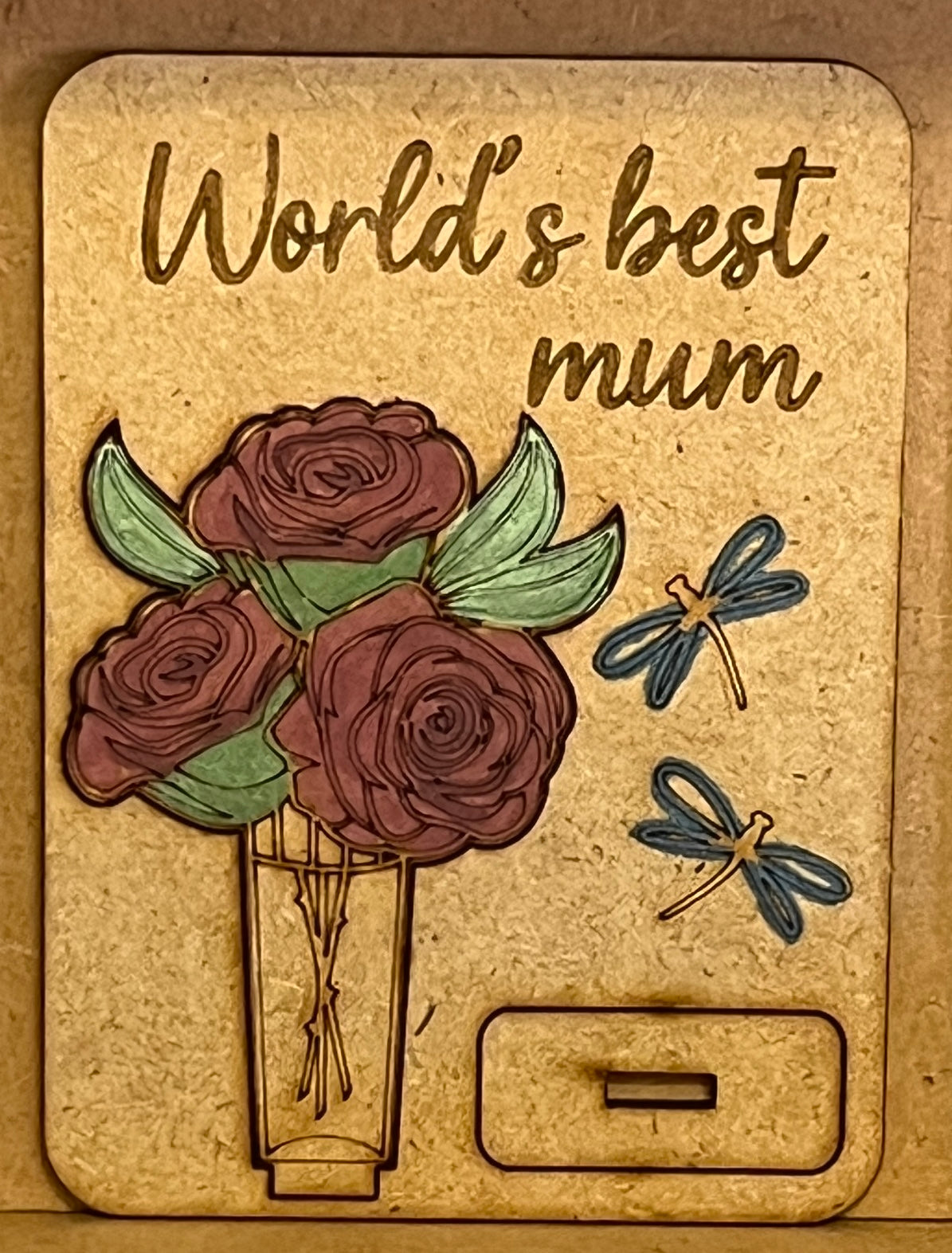 Hand Crafted Mother's Day Wooden Card